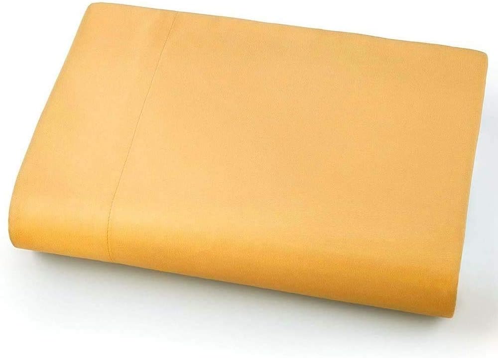 LaxLinen 600-Thread Count Super Quality 100% Egyptian Cotton 1PC Flat Sheet (Top Sheet), Queen Sofa/Queen Bed Size, Gold Solid 600TC