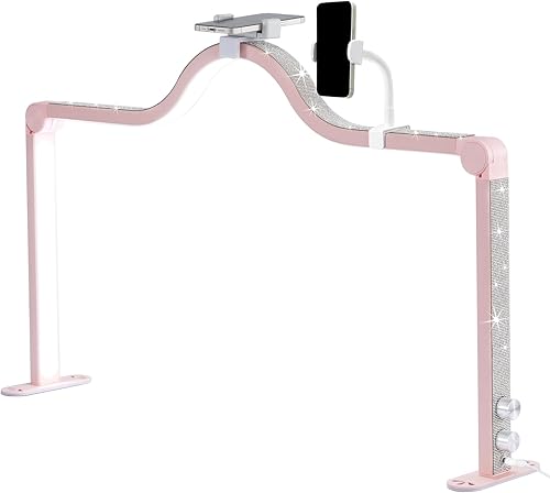 Miniatura 8 de Lámpara de uñas de tecnología mejorada para escritorio, luz de uñas grande plegable de 34 pulgadas con soporte para teléfono, lámpara de manicura