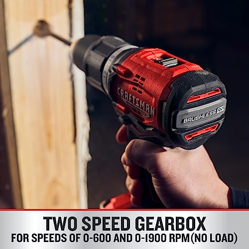 CRAFTSMAN V20 Cordless Hammer Drill Kit, 1/2 inch, 2 Batteries and Charger Included (CMCD732D2), Black - image 8