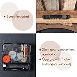 Honiway Wall Clock Battery Operated 12 in Rustic Wood Boho Sunburst Decorative Wall Clock Silent Non Ticking Farmhouse Small Wall Clocks for Living Room Kitchen Bathroom Bedroom Decor (Tricolor) - Image 5