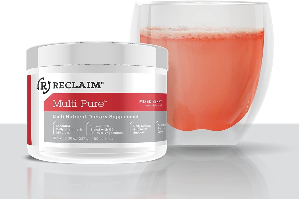 Complete Nutrition Reclaim Multi Pure Mixed Berry, Digestive and Immune Support, Vitamin and Mineral Supplement (30 Servings), 8.36 Ounce, (RC-BERY-030-SV)