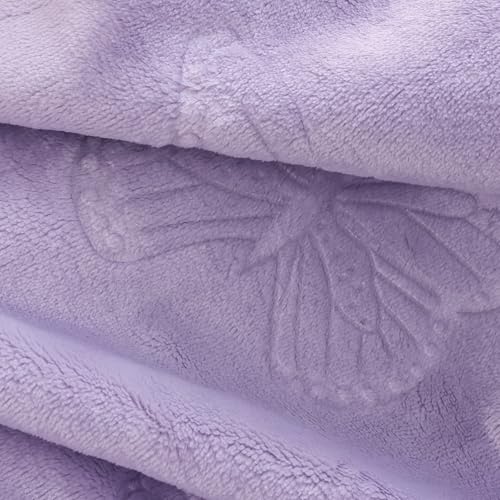 Image of BORITAR Baby Blanket with Butterfly Design for Girls Ultra Soft Fleece Warm and Lightweight Blankets for Infant Toddler Newborn, 30x40 Inch, Purple