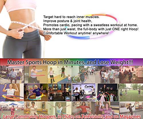 Sports Hoop Weighted Loss Exercise Hoop: Wavy Hoop 2B - 1.8Lb (Dia.40.5") Large, For Teenagers. Four Neon Colors. #TOP5