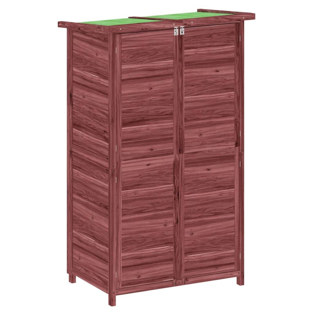 Caseta de madera maciza de pino, 83 x 57 x 140 cm, para accesorios de jardín y herramientas de jardín, con techo impermeable y gran espacio de almacenamiento