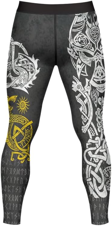 Viking Men's Compression Spats BJJ Men Tights for Working Out Training MMA Jiu Jitsu Grappling
