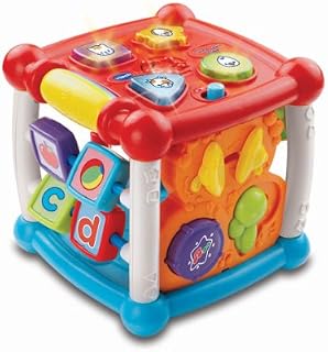 VTech Baby Turn and Learn Baby Activity Cube | Interactive Educational Toy with Shape Sorter, Music & Sounds for Early Development | Suitable for Babies from 6 Months+