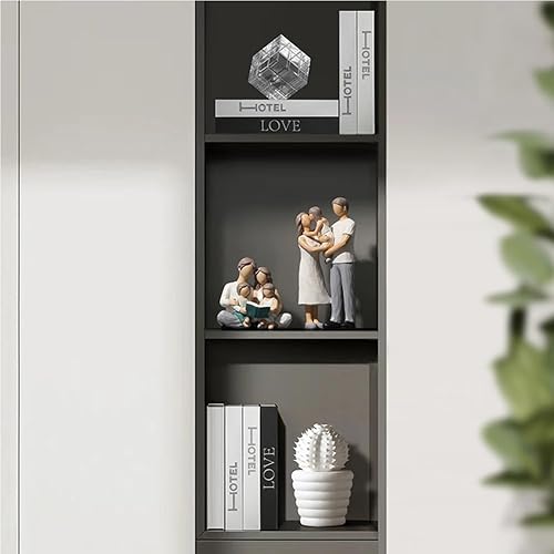 Miniatura 4 de Waowumar Familia de 3 figuritas decorativas de resina para la familia, escultura familiar para padres e hijas, regalos para decoración del hogar