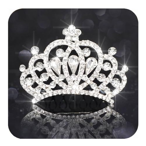 Kilshye Princess Small Tiara Comb Girls Crown Combs Rhinestone Costume Tiaras Hair Accessories For Kids cover