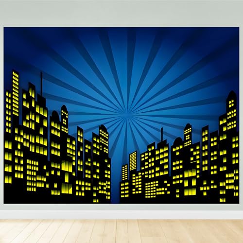 Fondo fotográfico poliéster 7x5 FT ciudad caricatura miniatura 3