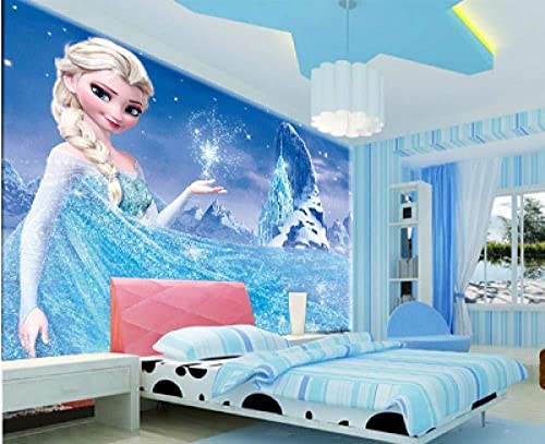 Papier Peint Panoramique 3D Salle De Fille De La Reine De Neige Elsa Papier Peint Intissé Décoration Murale