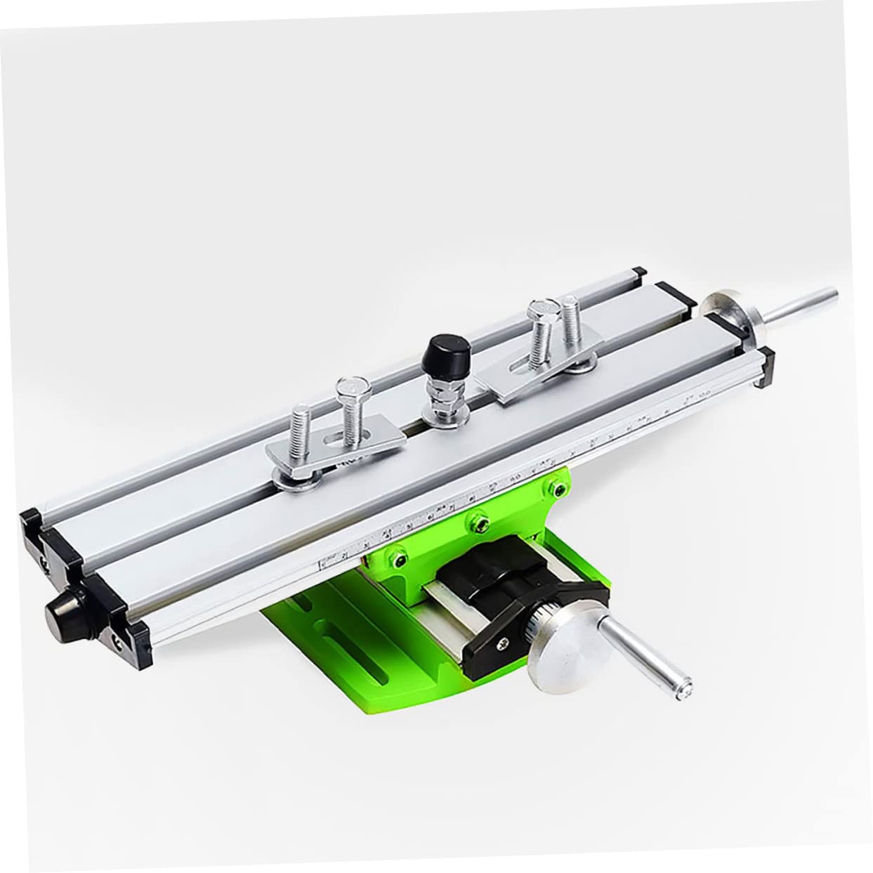Mini Supporto per Trapano da Banco, Tavolo a Croce Multifunzione | Acciaio Legato Verde, Design Compatto, per Supporti e Macchine di Foratura e Fresatura