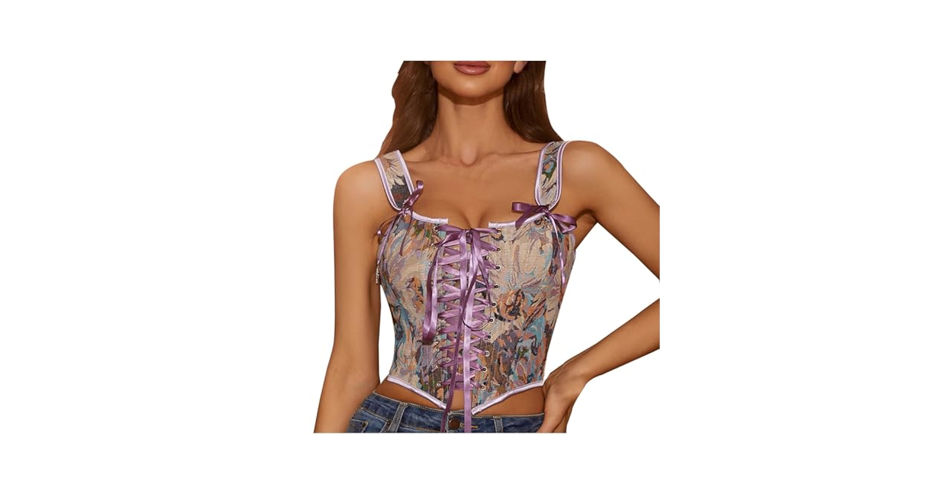 トップス PAINORPLEASUREROSE CORSAGE SLEEVELESS PAIN OR PLEASURE] ROSE CORSAGE SLEEVELESS purple – SellerWork