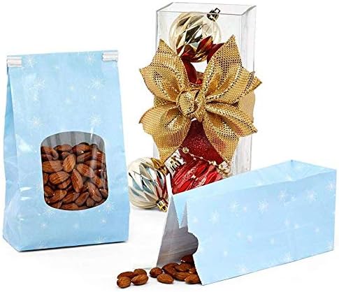 500ea - 1# 4-3/4 X 2-1/2 X 9-1/2 Snowflakes Wndw Tntie Bg Christmas