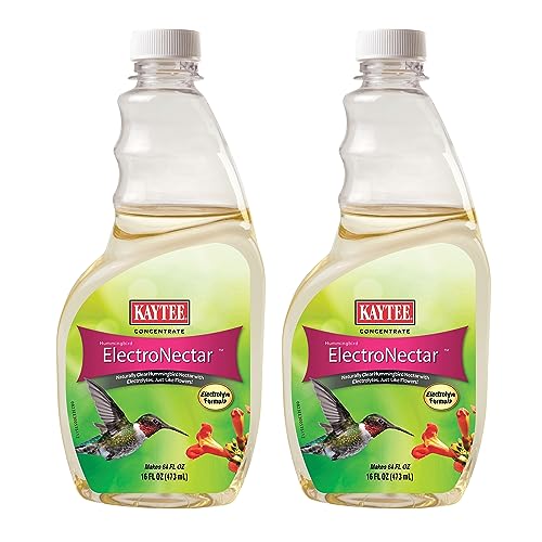 Kaytee Hummingbird ElectroNectar Wild Bird Food, 16 oz Concentrate 2 Pack, Makes 128 oz of ElectroNectar