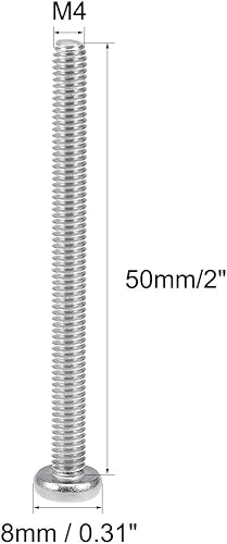 Miniatura 3 de uxcell Tornillos de máquina M4x50mm Pan Phillips Tornillo de cabeza cruzada 304 pernos de sujeción de acero inoxidable 20 piezas
