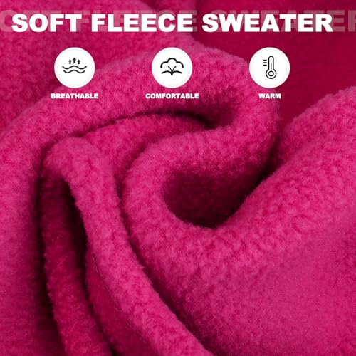 Image of Mihachi Dog Fleece Vest Sweater Zip Up Warm Pullover Step-in Dog Jacket with Dual D-Ring Leash,Winter Cold Weather Reflective Coat Clothes Hoodie for Small Medium Dogs Puppy Cat Boy Girl,Rose Pink M