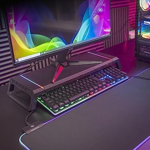 Mars Gaming Gaming MGS ONE Zwart Chroma RGB Monitor Stand Verstelbare Grootte Smartphone en Tablet Stand Front USB 2.0 - Afbeelding 7