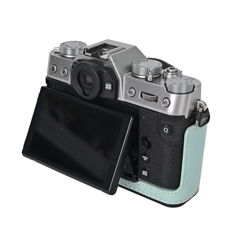 Funda Mitad de Cuero PU para Cámara Fujifilm X-T30 III Azul miniatura 3