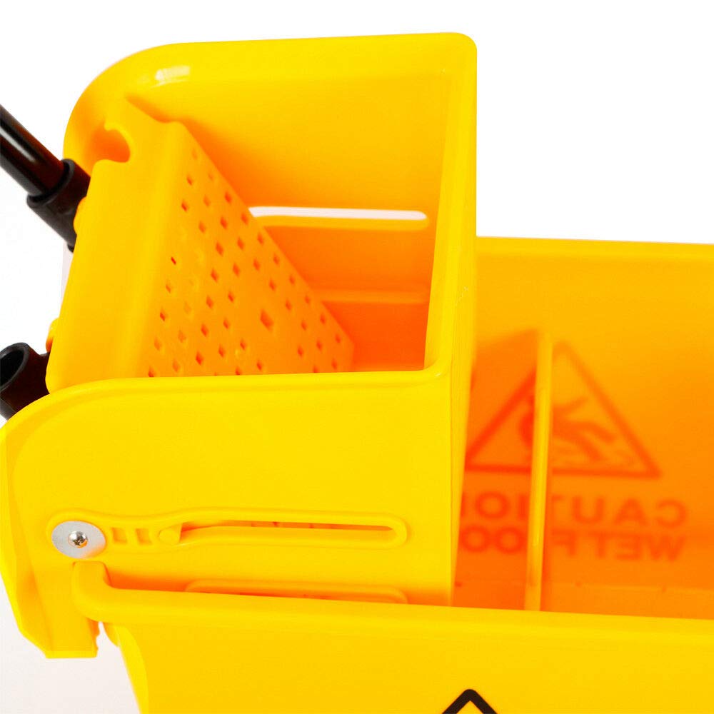Carro de limpieza, 20 L, cubo de limpieza para fregona y escurridor, 63 x 27 x 67 cm