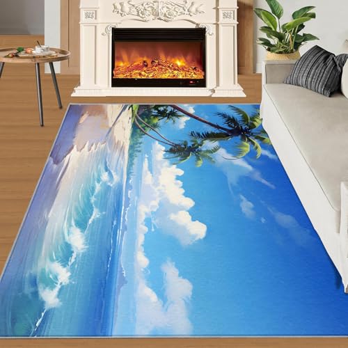 HYGIUID Summer Beach Runner Rug 3x6 - Nature Beachy Scene