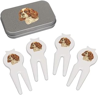 Azeeda 'Cavalier King Charles Spaniel Portrait' Golf Divot Tool/Repair Fork Gift Set (GO00069236)
