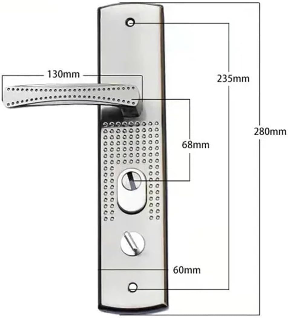 Universal Security Door Handle Aluminium Alloy Thickened Panel Lock Fittings Household Hardware