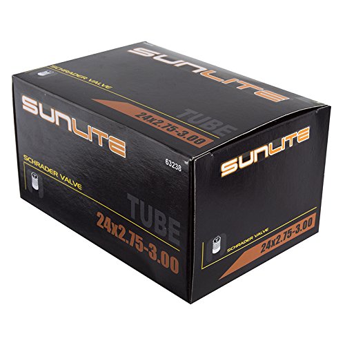 Sunlite Standard Schrader Valve Tubes, 24 X 2.75-3.00" / 32Mm Valve, Black #TOP17