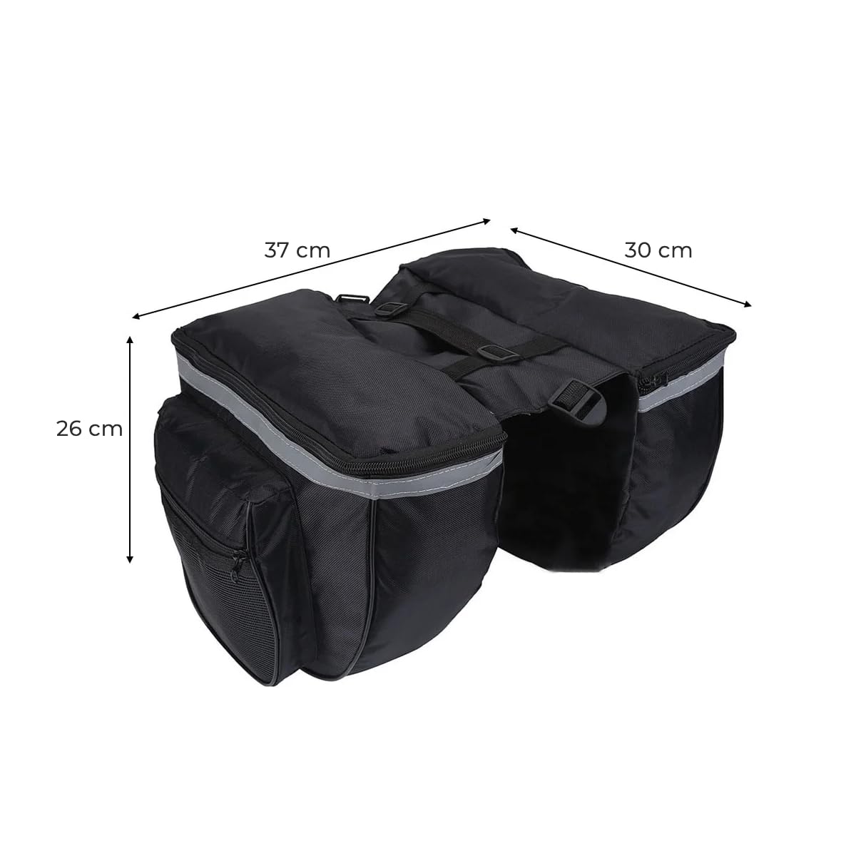 Borsa portapacchi posteriore per bicicletta, 45 l, impermeabile, con cerniera, 37 x 30 x 26 cm, con tasca laterale extra e maniglia per il trasporto