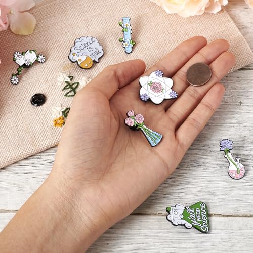 Image of Cheriswelry 7pcs Creative Enamel Pins Chemical Theme Alloy Brooches for Backpack Clothes Backpack Pins Enamel Lapel Pins 20.5~30.5mm for Men Women DIY Jackets Bag Hat Badge Artist