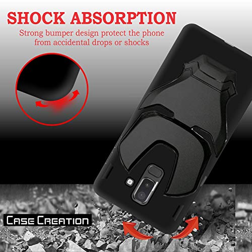 Image of COVERLY Official 3D Touch Feel Trending Real Hero Avenger Logo Mask Soft Rugged Grip Iron Man Super Power Cartoon Movie Silicone Matte Strong Back Cover for Samsung Galaxy On8 (2018) - Black
