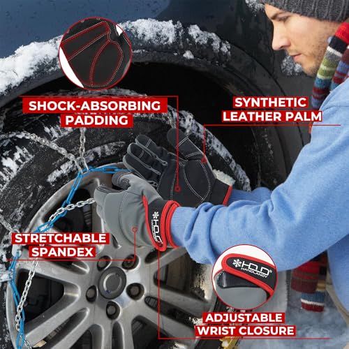Image of HANDLANDY Winter Work Gloves for Men & Women, Utility Mechanic Working Gloves Touch Screen, Flexible Breathable Gardening Gloves for Yard Maintenance (Large, 1 Pair)