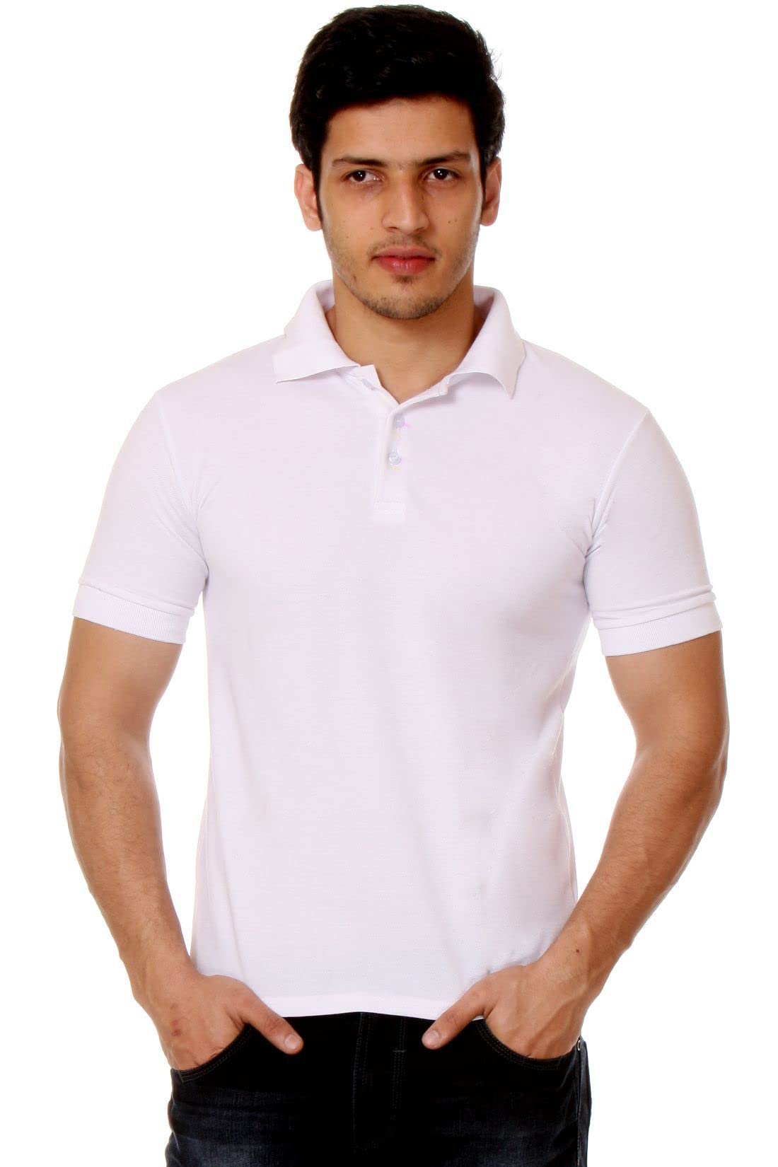 Nora NicoAmazon Brand - Nora Nico Men's Cotton Pique Half Sleeves Solid Colored Polo T Shirts