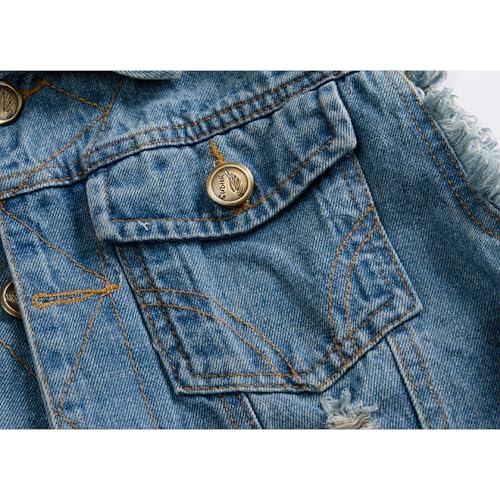 Denim Vest for Men Casual Sleeveless Button Down Denim Jacket Lapel Vintage Trucker Jeans Vests3