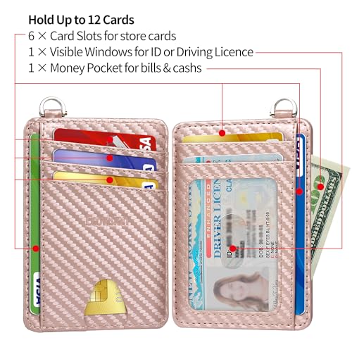 Image of Slim Minimalist Front Pocket Wallet, RFID Blocking Credit Card Holder Wallet with Detachable D-Shackle for Men Women