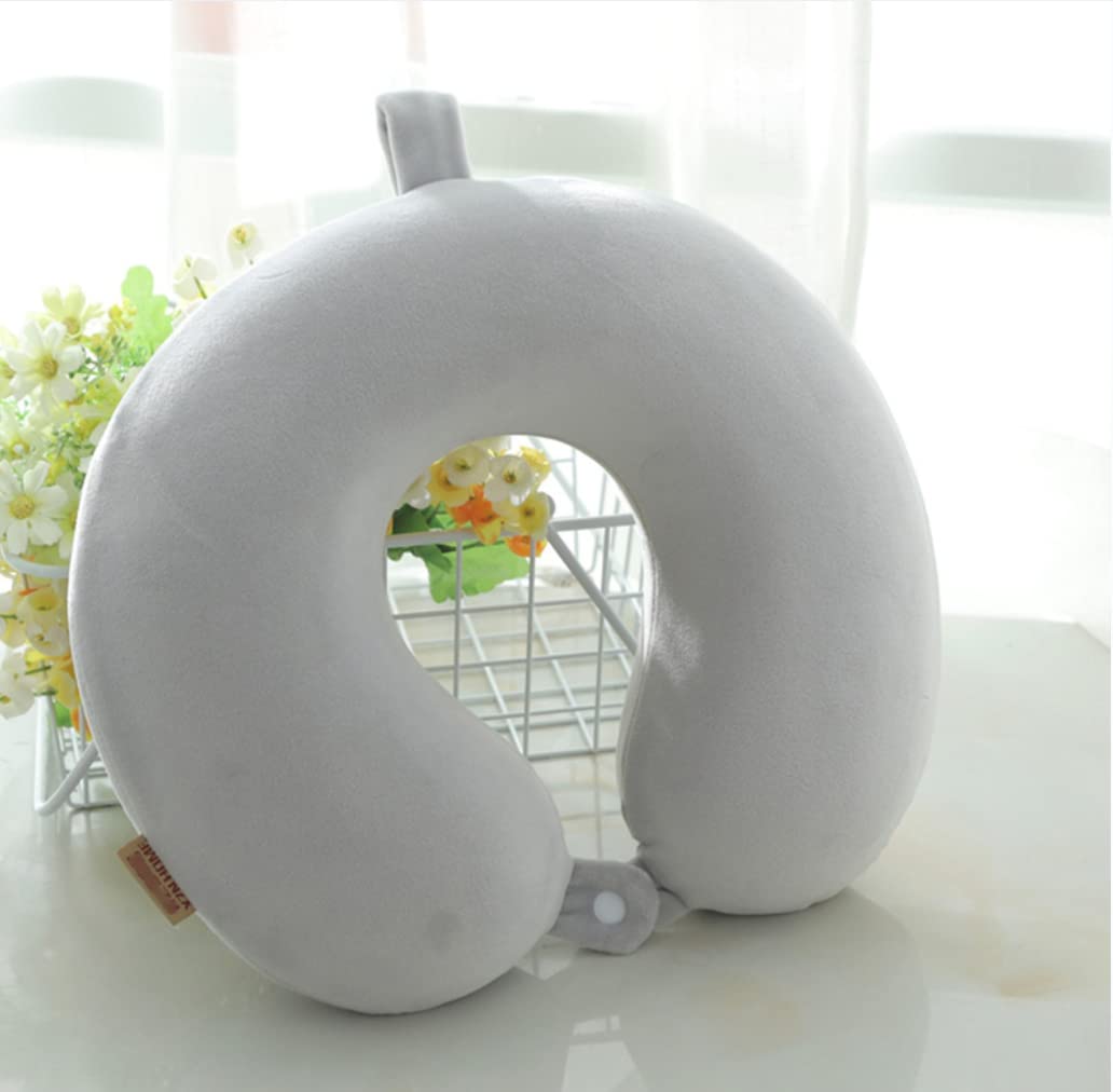 TuklyePortable Travel Pillow - Perfect Memory Foam Neck Support Pillow,Luxury Compact & Lightweight Quick Pack for Camping,Sleeping Rest Cushion (grey)