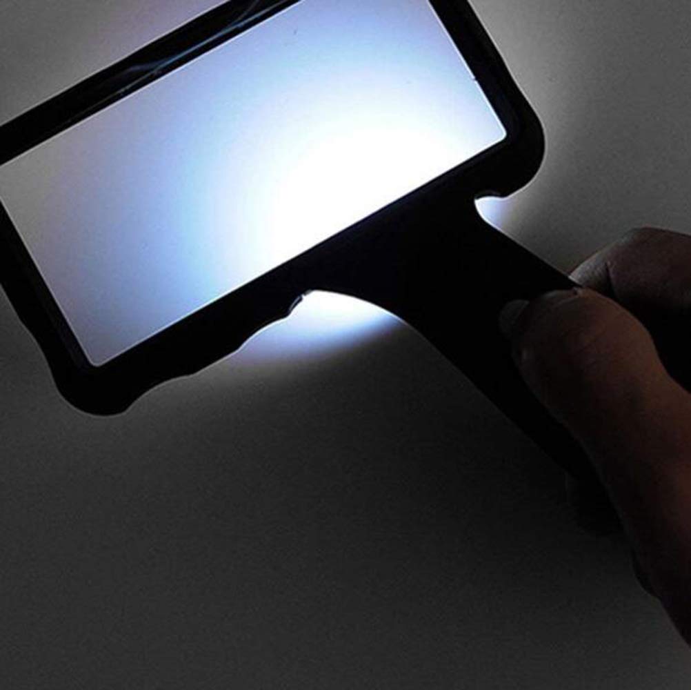 Lupa de Mano con luz LED, Lente acrílica 2X, Ayuda de Lectura portátil e iluminada, Ideal para Leer Libros, periódicos y observar aficiones.