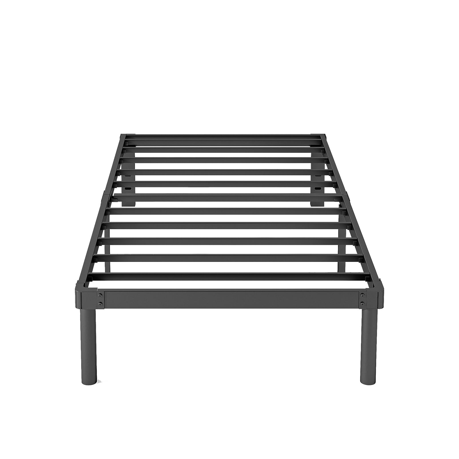 SunnyDaze 14 Inch High Platform Twin Bed Frame No Box Spring Needed, Metal Bed Frame Twin, Heavy Duty, Easy Assembly, Noise Free, Black