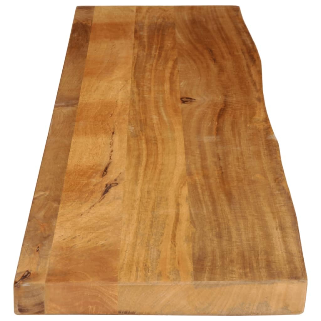 Piano da tavolo con bordo ad albero, in legno massiccio di mango, 160 x 20 x 3,8 cm, robusto piano di legno per mobili fai da te, piastra di ricambio per scrivania, piano di lavoro, tavolo da