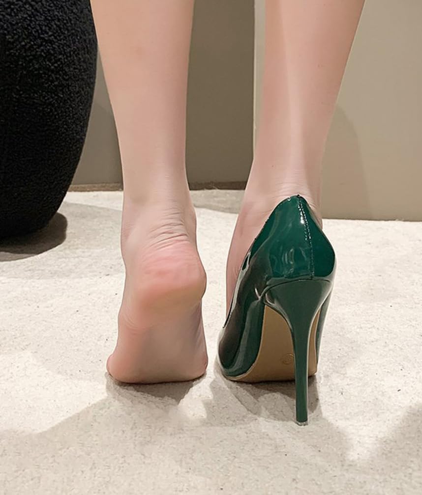 Minetom Femme Élégant Escarpins Similicuir Bout Pointu Pumps Talon Aiguille Haute Chaussure de Soirée Mariage Bureau