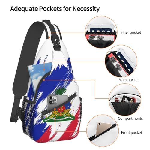 Haiti Crossbody Bag Haitian Shoulder Bag Backpack Haiti Flag Sling Bag Chest Casual Daypack Bag4