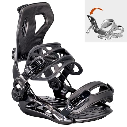 Airtracks Snowboardbindung Master Pro FASTEC™ System - Snowboard Bindung - Schwarz - Größen M L XL (L - schwarz (41-44))