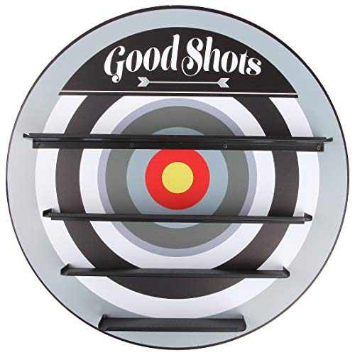 Lily’s Home Bullseye Archery Sports Inspired Shot Glass Wall Display Shelf | Shot Glasses Not Included | 17.5 Inch - Thumbnail 2