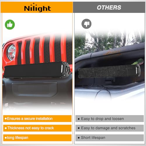 Image of Nilight 20 Inch LED Light Bar Cover Black Color | Protective Durable Polycarbonate Lens, Waterproof Dustproof Scratch-Proof for Double-Row Off Road Driving Lighting