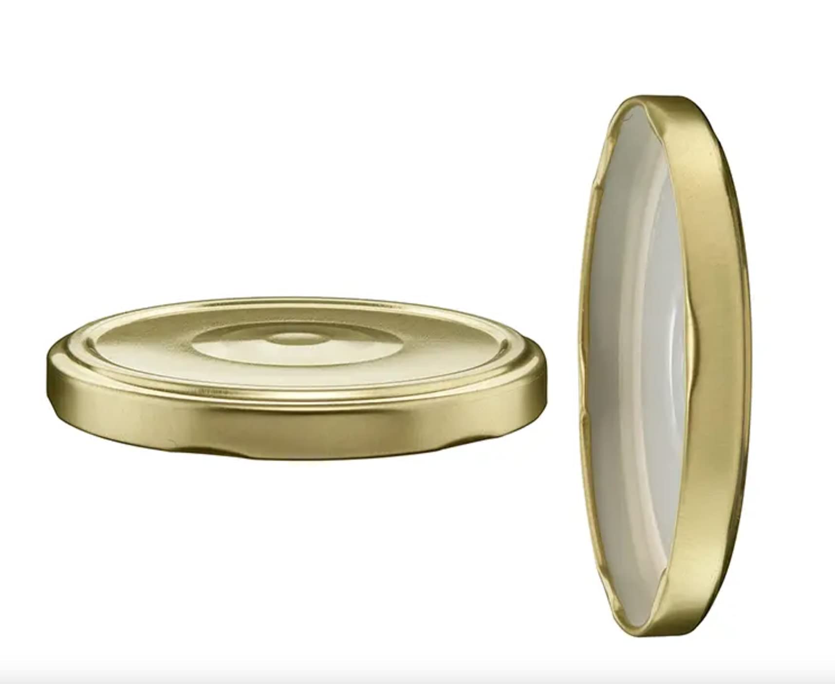 10 X JAM JAR Cap LIDS Twist-Off Gold 6 Clips 82mm.They are for All Type of preserves, Honey,jam,Marmalade,chytneys. This lids are Vinegar Proof.