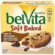 belVita Soft Baked Oats & Chocolate Breakfast Biscuits, 5 Packs 1 Biscuit Per Pack