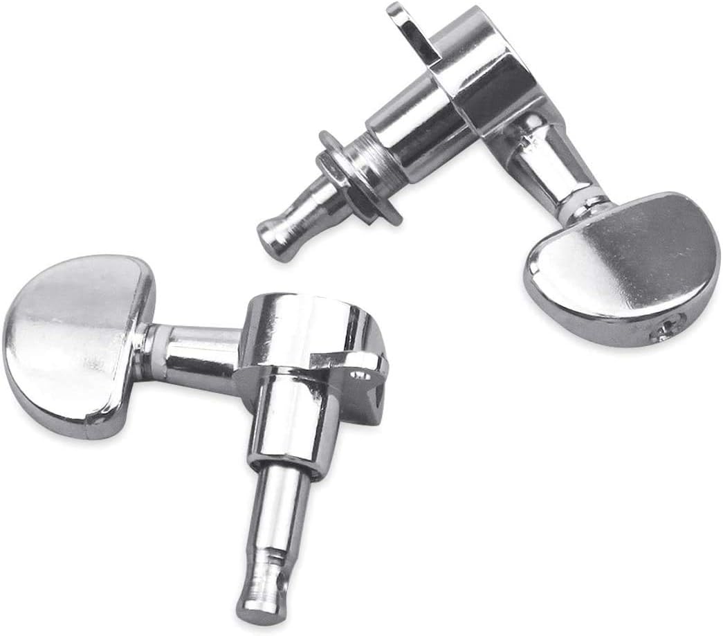 HQDeal 6PCS 3L3R Acoustic Guitar Tuning Pegs Machine Head Tuners, Knobs Tuning Keys, Wear-Resistant, Guitar String Tuning Pegs Machine, Enclosed Locking Tuners for Electric or Acoustic Guitar- Chrome : Musical Instruments