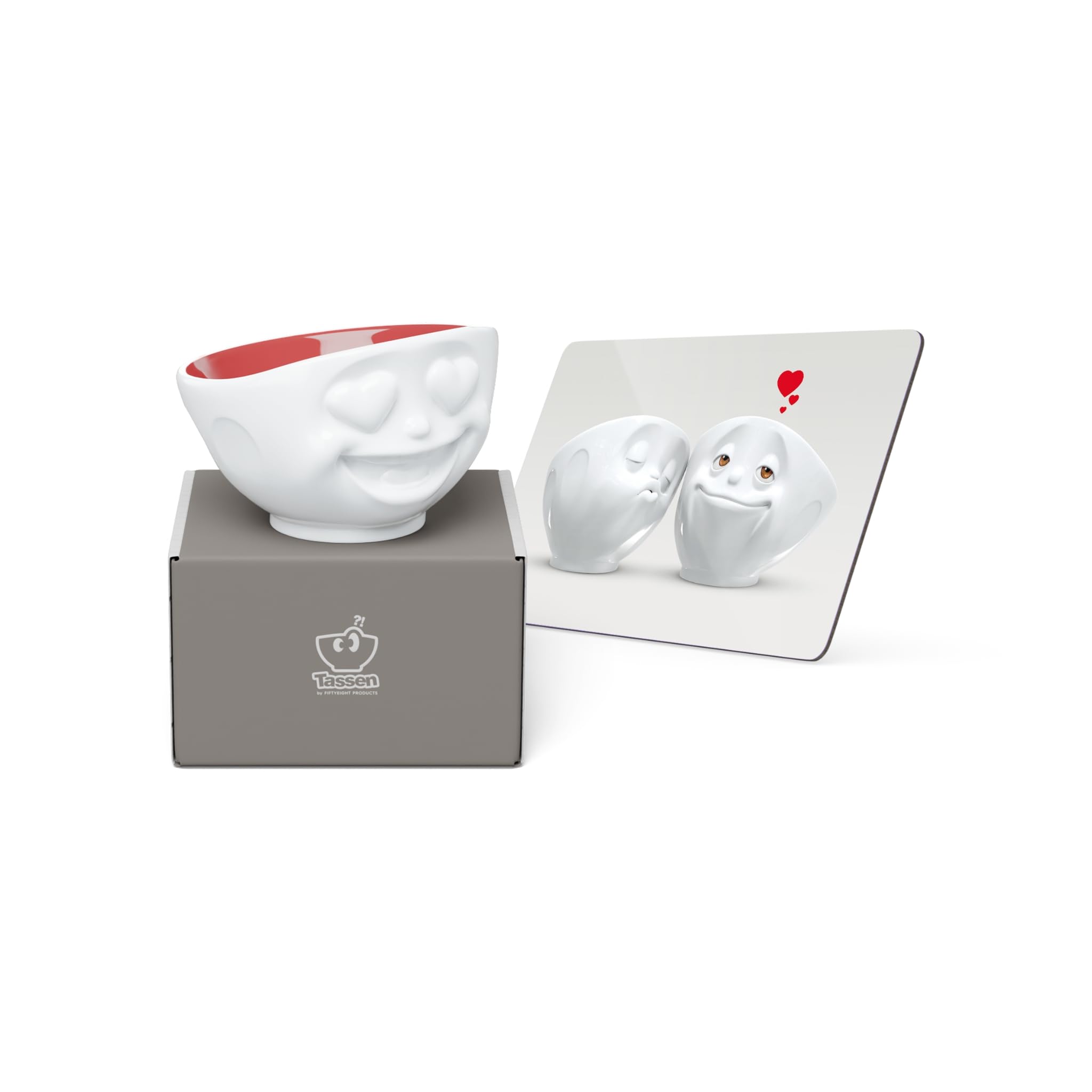 FIFTYEIGHT PRODUCTS Muttertag Schale Herzlich 500ml innen Rubin & Frühstücksbrettchen Das süsse Leben