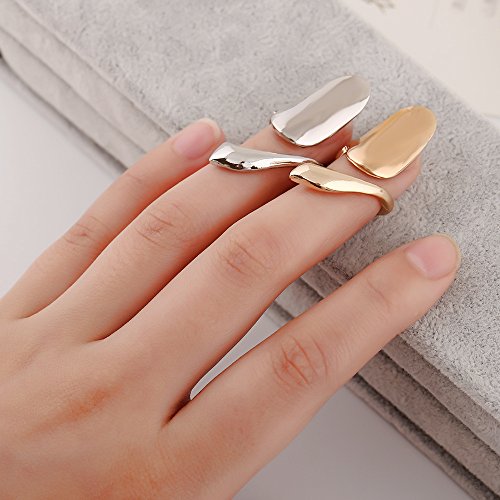 6Pcs Women Finger Nail Ring Retro Alloy Fingernail Rings Finger Tip Rings Fingernail Protective Nail Cap Cover Ring Nail Art Charm For Halloween Cosplay (Golden) #TOP3