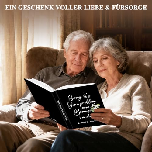 Lanpn Ende des Lebens Planer – Mein Notfall Lebensende Buch mit Tabs, Letzte Wünsche Nachlassplanung Todesfallplaner für Senioren, End of Life Planner Geführtes Logbuch mit Leder Hardcover, Englisch