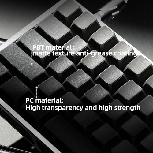 Image of XVX Shine Through PBT Keycaps, Gradient Gray Keyboard Keycaps Cherry Profile, Custom Side Printed Keycap Sets Suitable for 60% 65% 75% 80% 100% Mechanical Keyboard